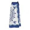 La Doublej Flipper Printed Cotton Wrap Midi Skirt In Olympus Placée Cream