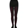 La Doublej Flocked Tights In Black & Red