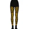 La Doublej Flocked Tights In Black & Yellow