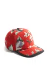 La Doublej Floral Baseball Cap In Red