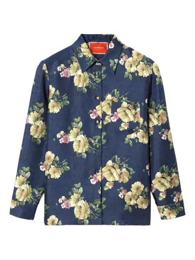 LA DOUBLEJ FLORAL BUTTON-FASTENING SHIRT