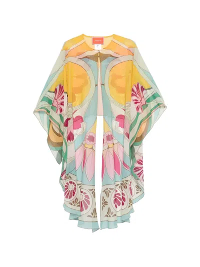 La Doublej Floral Cape In Multi