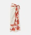 La Doublej Floral Cotton And Silk Beach Cover-up In Multi