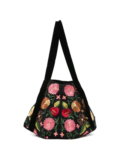 La Doublej Floral-embroidered Shlouder Bag In Multi