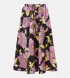 La Doublej La Double J Floral-print Satin Midi Skirt In Multicoloured
