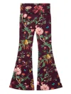 La Doublej Floral Flared Trousers In Pink