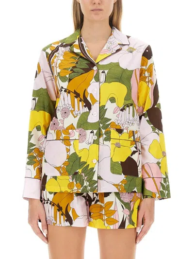 La Doublej Hammock Floral-print Cotton Shirt In Multi