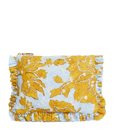 La Doublej Floral Hand Pochette Bag In Yellow