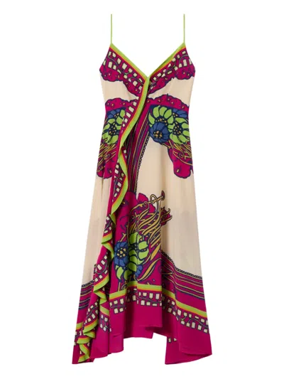 La Doublej Floral Midi Dress In Multi