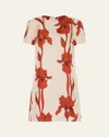 La Doublej La Double J Mini Swing Dress In Dark Orange