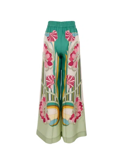 La Doublej Floral Palazzo Trousers In Multi