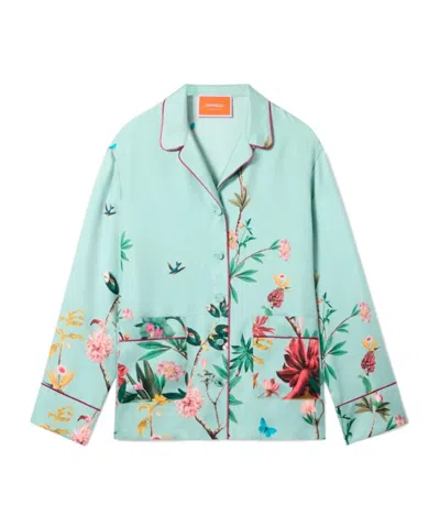 LA DOUBLEJ FLORAL PANEL PYJAMA SHIRT