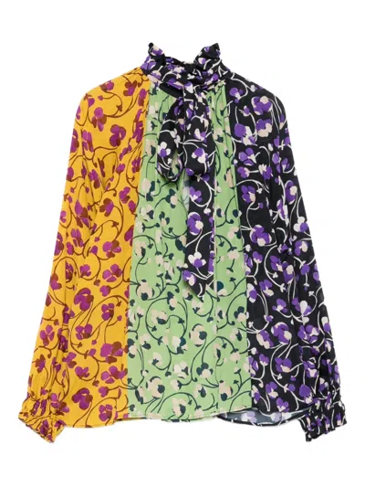La Doublej Floral-pattern Blouse In Multi