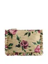 La Doublej Floral-pattern Clutch Bag In Neutral
