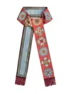 La Doublej Floral-pattern Fringed Scarf In Neutral