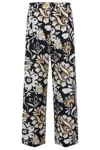 La Doublej Floral-pattern Loose Pants With Relaxed Fit In Black