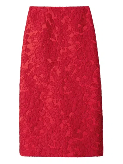 La Doublej Maxirock Mit Blumenmuster In Red