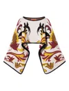 La Doublej Floral-patterned Wide-sleeve Stole In Multi