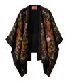 La Doublej La Double J Patterned-intarsia Wool Poncho In Black