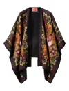 La Doublej Printed Virgin Wool Poncho In Pattern