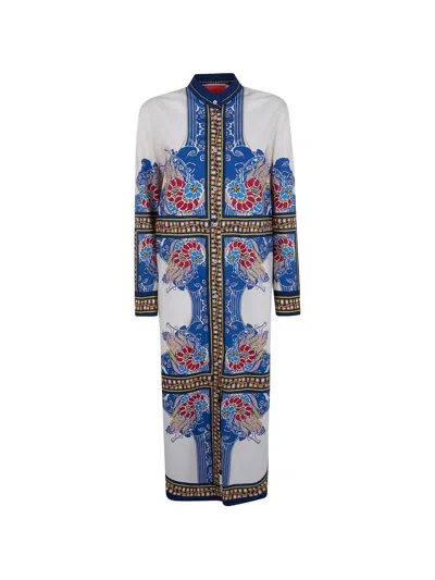 La Doublej Floral Placed Maxi Dress In Blue