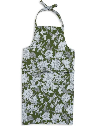 La Doublej Floral Print Apron In Green