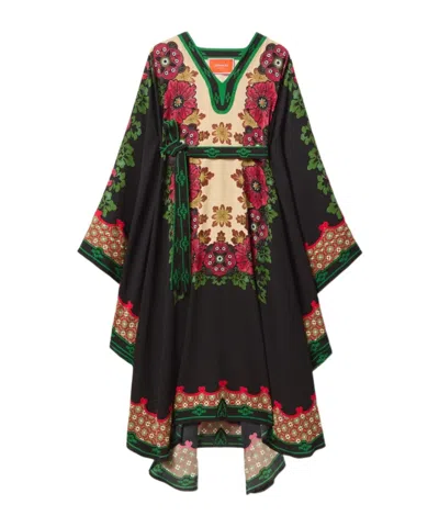 LA DOUBLEJ FLORAL-PRINT ASYMMETRIC DAY DRESS