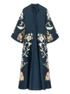 La Doublej Floral-print Bell-sleeve Maxi Dress