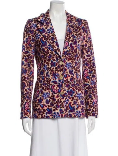 Pre-owned La Doublej Floral Print Blazer W/ Tags In Neutral