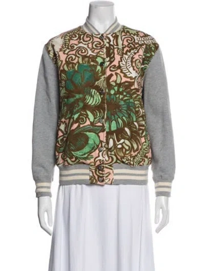Pre-owned La Doublej Floral Print Bomber Jacket In Multi