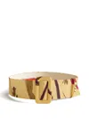 La Doublej Floral-print Buckle Belt In Yellow