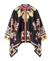 La Doublej Floral Print Cape In Black