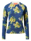 La Doublej Silky Crew Neck Riptide Midnight Blue In Blue