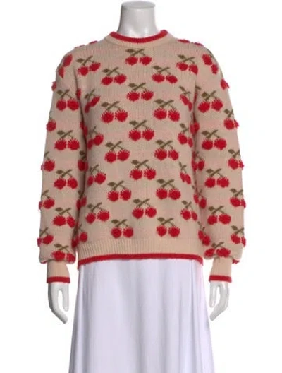 Pre-owned La Doublej Floral Print Crew Neck Sweater In Neutral