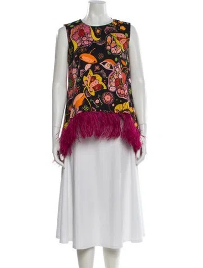 Pre-owned La Doublej Floral Print Crew Neck Top In Multi