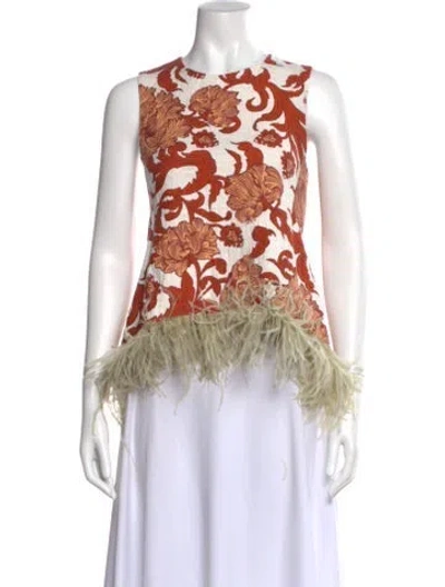 Pre-owned La Doublej Floral Print Crew Neck Top In Multi