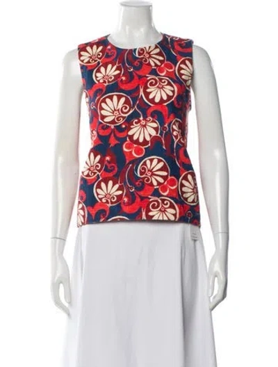 Pre-owned La Doublej Floral Print Crew Neck Top In Multi