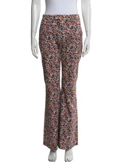 Pre-owned La Doublej Floral Print Flared Pants In Multi