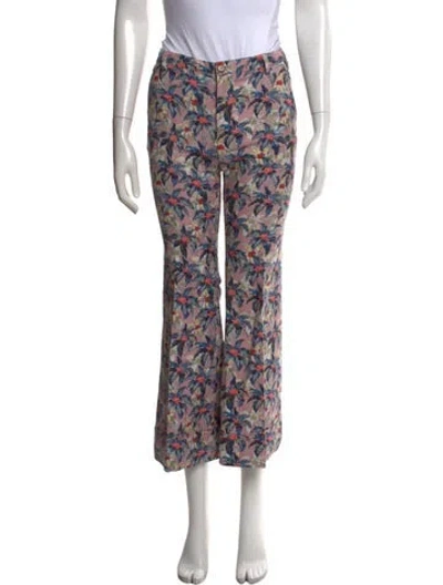 Pre-owned La Doublej Floral Print Flared Pants In Multi