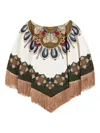 La Doublej Floral-print Fringed Tunic In Multi
