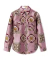 La Doublej Floral-print Jacquard Shirt Jacket In Purple