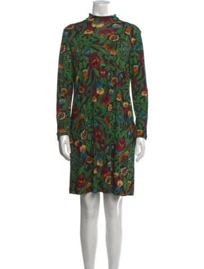 Pre-owned La Doublej Floral Print Knee-length Dress In Black