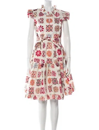Pre-owned La Doublej Floral Print Knee-length Dress In Multi