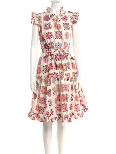 Pre-owned La Doublej Floral Print Knee-length Dress In Multi
