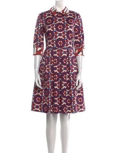 Pre-owned La Doublej Floral Print Knee-length Dress In Red
