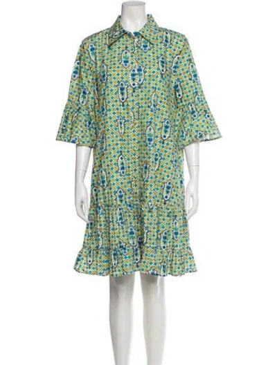 Pre-owned La Doublej Floral Print Knee-length Dress W/ Tags In Blue