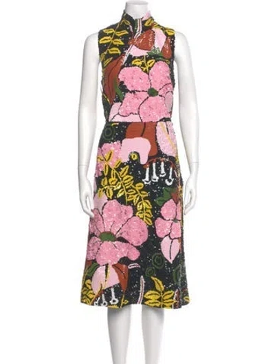 Pre-owned La Doublej Floral Print Knee-length Dress W/ Tags In Pink