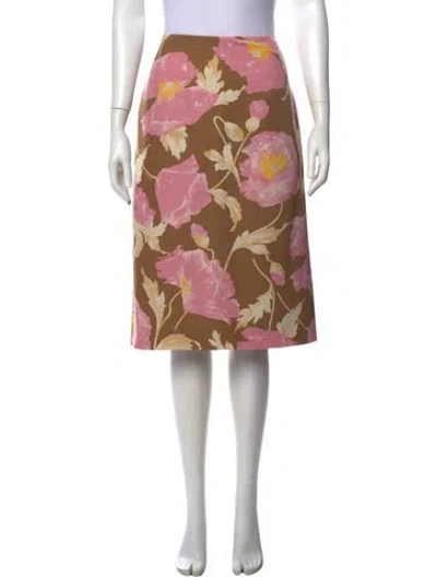 Pre-owned La Doublej Floral Print Knee-length Skirt In Multi