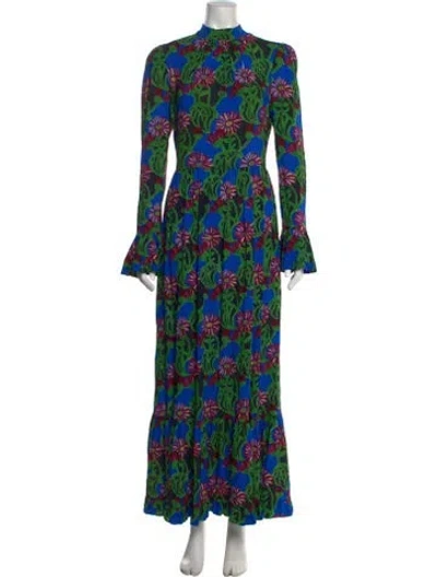 Pre-owned La Doublej Floral Print Long Dress In Black