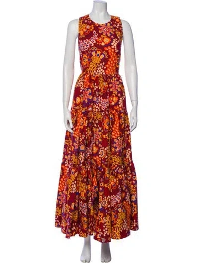 Pre-owned La Doublej Floral Print Long Dress In Black